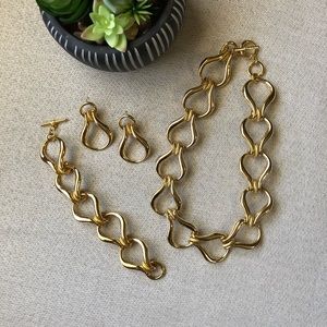 80’s Chunky Gold Tone 3 PC Jewelry…